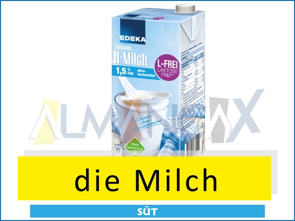 Nemecké nápoje - die Milch - Mlieko