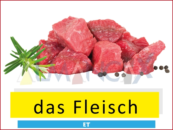 Немецкая еда и напитки - das Fleisch - мясо