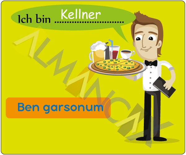 Deutsche Berufssätze - ich bin Kellner - Ich bin Kellnerin