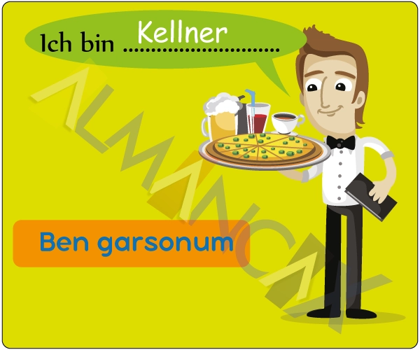 German profession phrases - ich bin Kellner - I'm a waitress