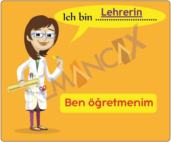 Duitse beroepsuitdrukkings - ich bin Lehrerin - ek is 'n onderwyser