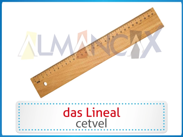 Almanca okul eşyaları - das Lineal - Almanca Cetvel