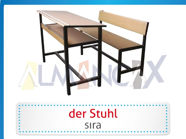 Obiecte școlare germane - der Stuhl - German Row