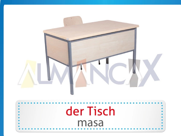 German school items - der Tisch - German Desk