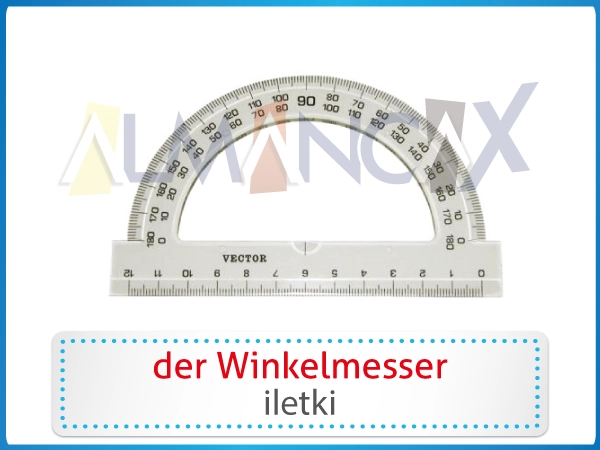 Perlengkapan sekolah Jerman - der Winkelmesser - Busur derajat Jerman