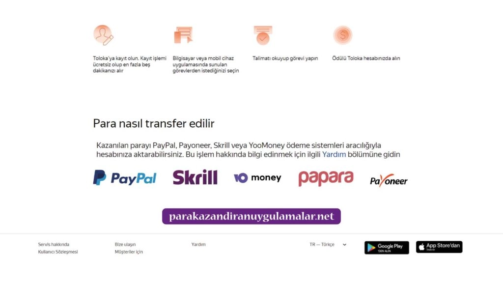 Laman web untuk membuat wang dengan mengisi tinjauan, Yandex Toloka