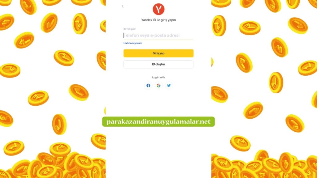 Geld verdien deur opnames te voltooi, Yandex Toloka-registrasieskerm