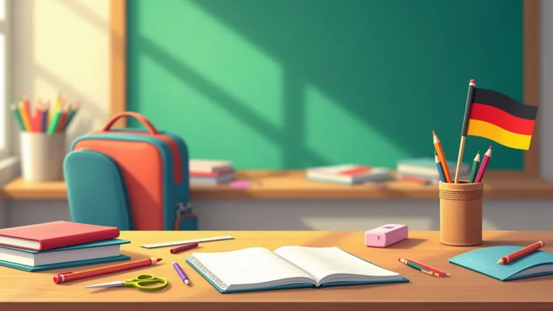 Almanca Okul Eşyaları ve Sınıf Eşyaları (Die Schulsachen) – Artikelleri, Çoğulları, Örnek Cümleler ve Resimli Anlatım