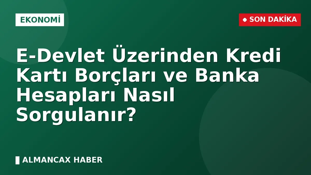 E-Devlet Üzerinden Kredi Kartı Borçları ve Banka Hesapları Nasıl Sorgulanır?