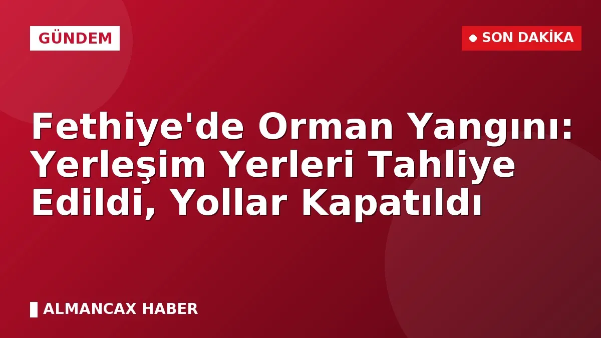 Fethiye'de Orman Yangını: Yerleşim Yerleri Tahliye Edildi, Yollar Kapatıldı
