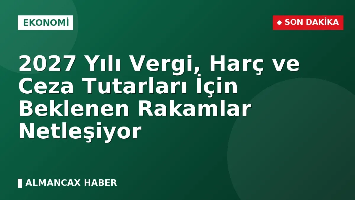 2027 Yılı Vergi, Harç ve Ceza Tutarları İçin Beklenen Rakamlar Netleşiyor