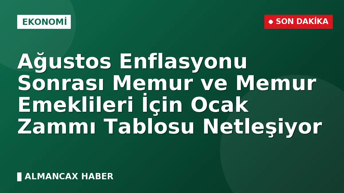 Ağustos Enflasyonu Sonrası Memur ve Memur Emeklileri İçin Ocak Zammı Tablosu Netleşiyor