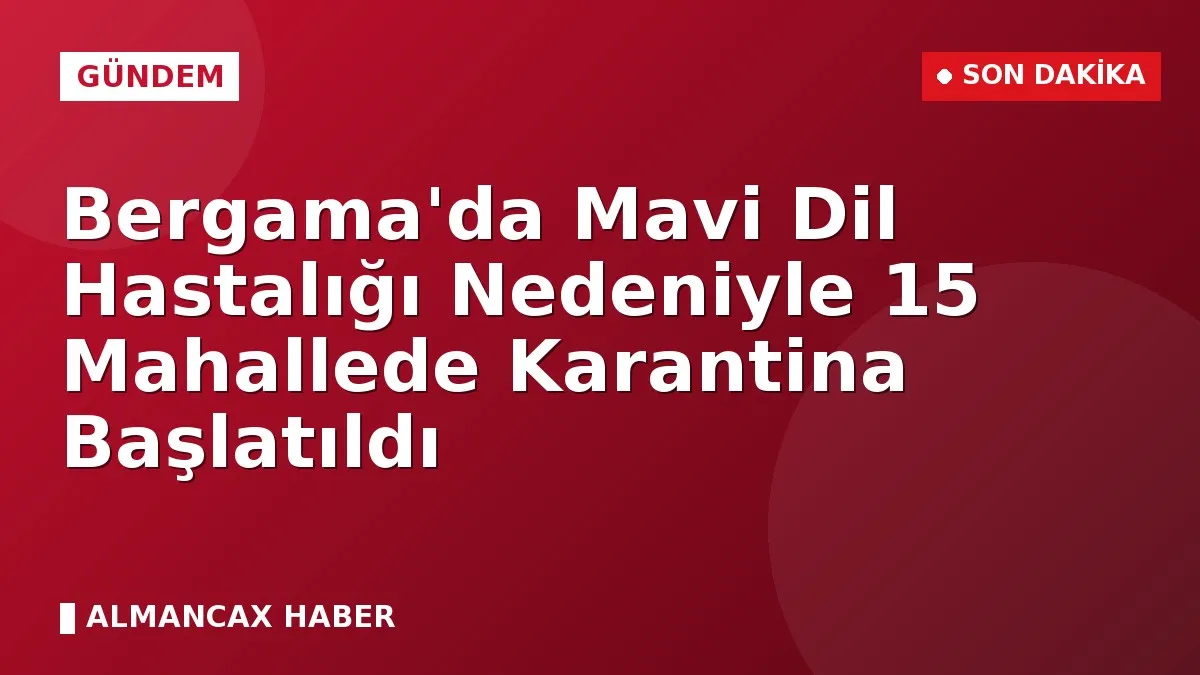 Bergama'da Mavi Dil Hastalığı Nedeniyle 15 Mahallede Karantina Başlatıldı