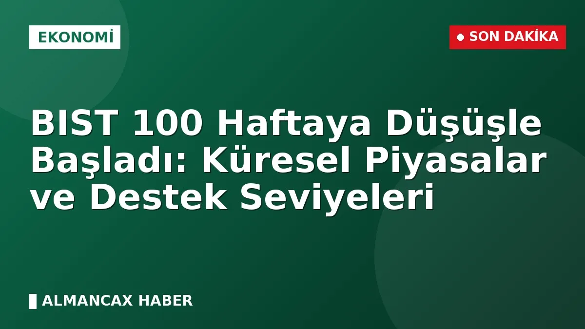 BIST 100 Haftaya Düşüşle Başladı: Küresel Piyasalar ve Destek Seviyeleri