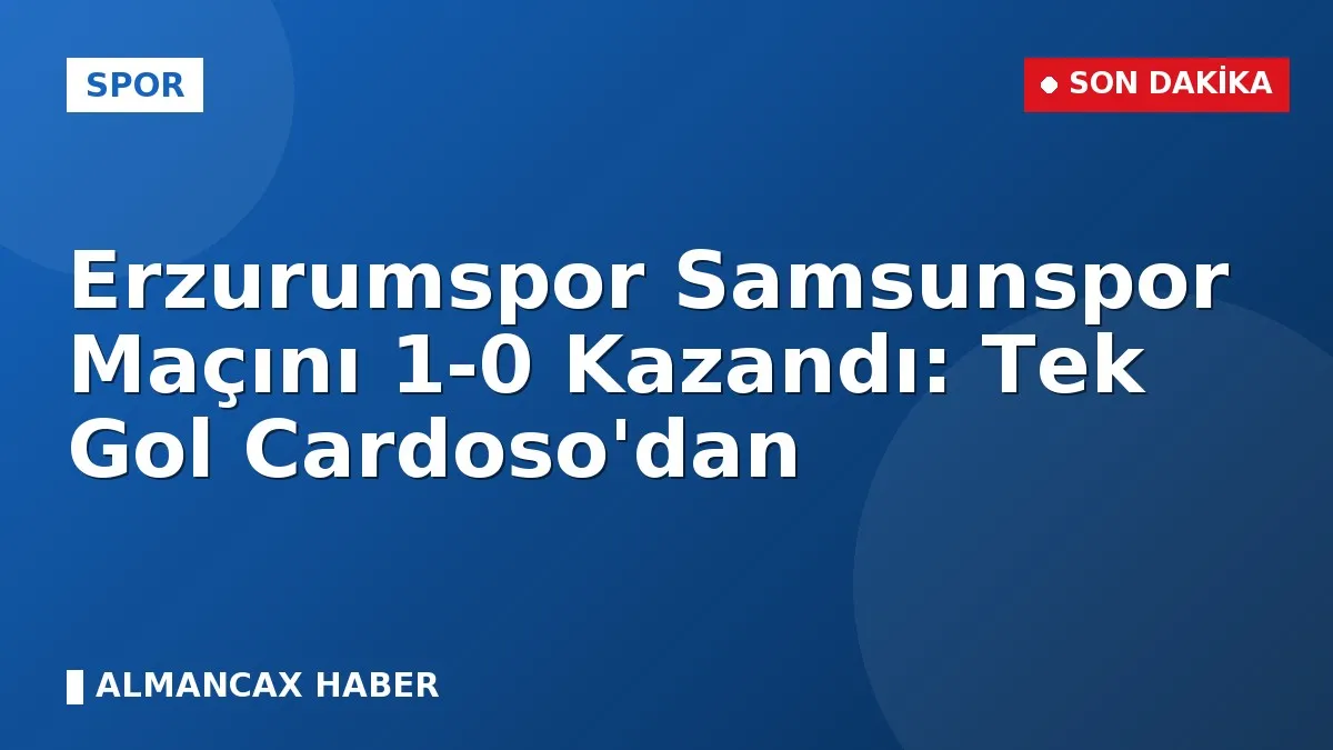 Erzurumspor Samsunspor Maçını 1-0 Kazandı: Tek Gol Cardoso'dan