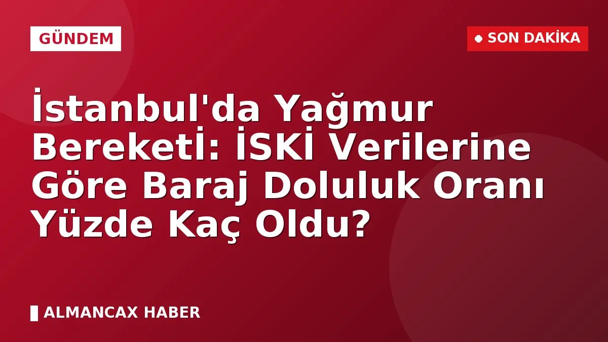 İstanbul'da Yağmur Bereketİ: İSKİ Verilerine Göre Baraj Doluluk Oranı Yüzde Kaç Oldu?