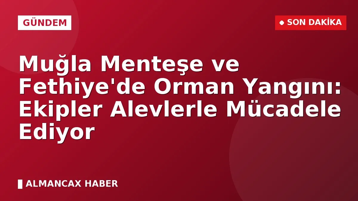 Muğla Menteşe ve Fethiye'de Orman Yangını: Ekipler Alevlerle Mücadele Ediyor