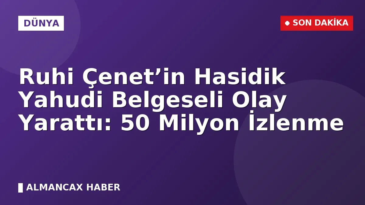 Ruhi Çenet’in Hasidik Yahudi Belgeseli Olay Yarattı: 50 Milyon İzlenme