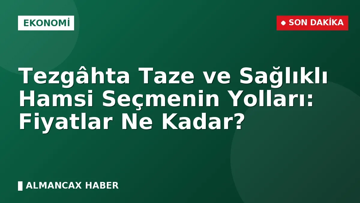 Tezgâhta Taze ve Sağlıklı Hamsi Seçmenin Yolları: Fiyatlar Ne Kadar?