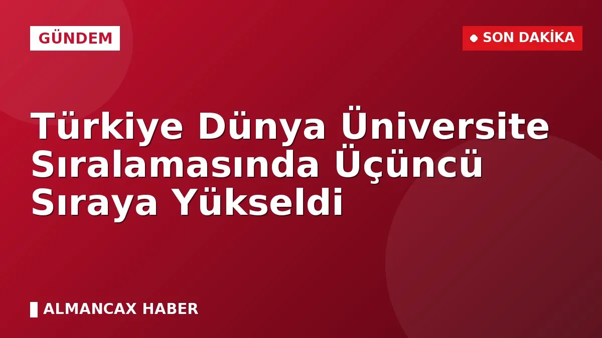 Türkiye Dünya Üniversite Sıralamasında Üçüncü Sıraya Yükseldi
