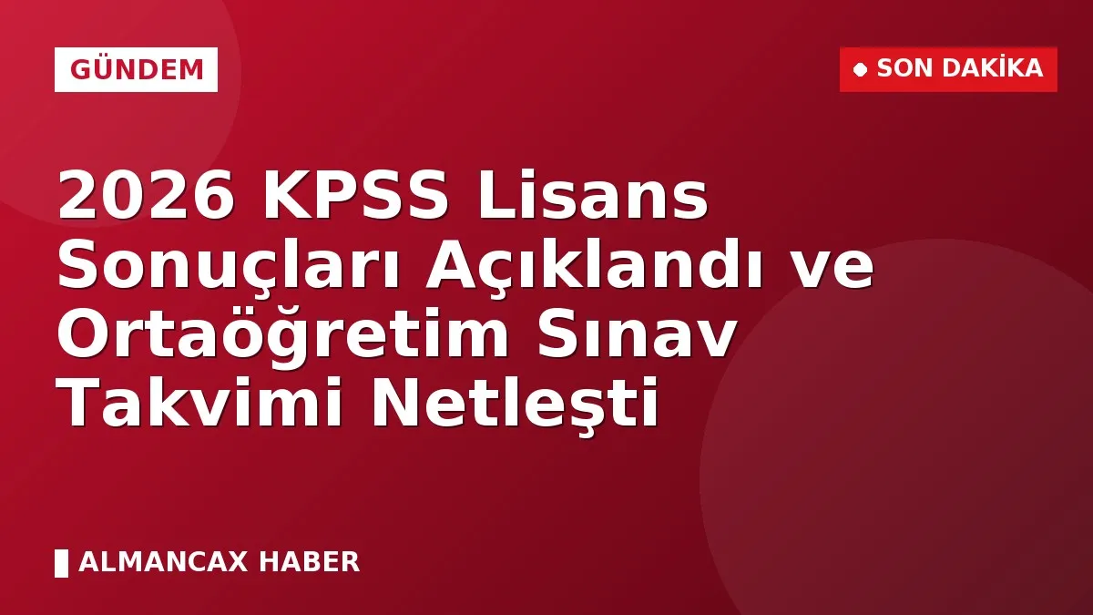 2026 KPSS Lisans Sonuçları Açıklandı ve Ortaöğretim Sınav Takvimi Netleşti