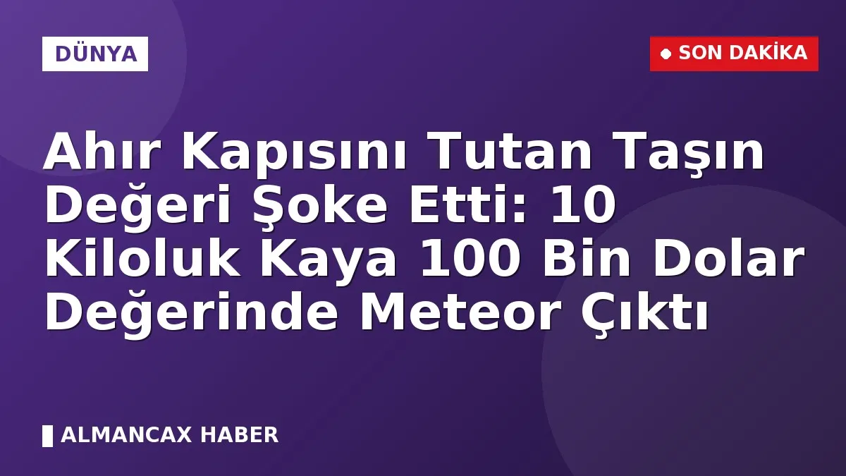 Ahır Kapısını Tutan Taşın Değeri Şoke Etti: 10 Kiloluk Kaya 100 Bin Dolar Değerinde Meteor Çıktı