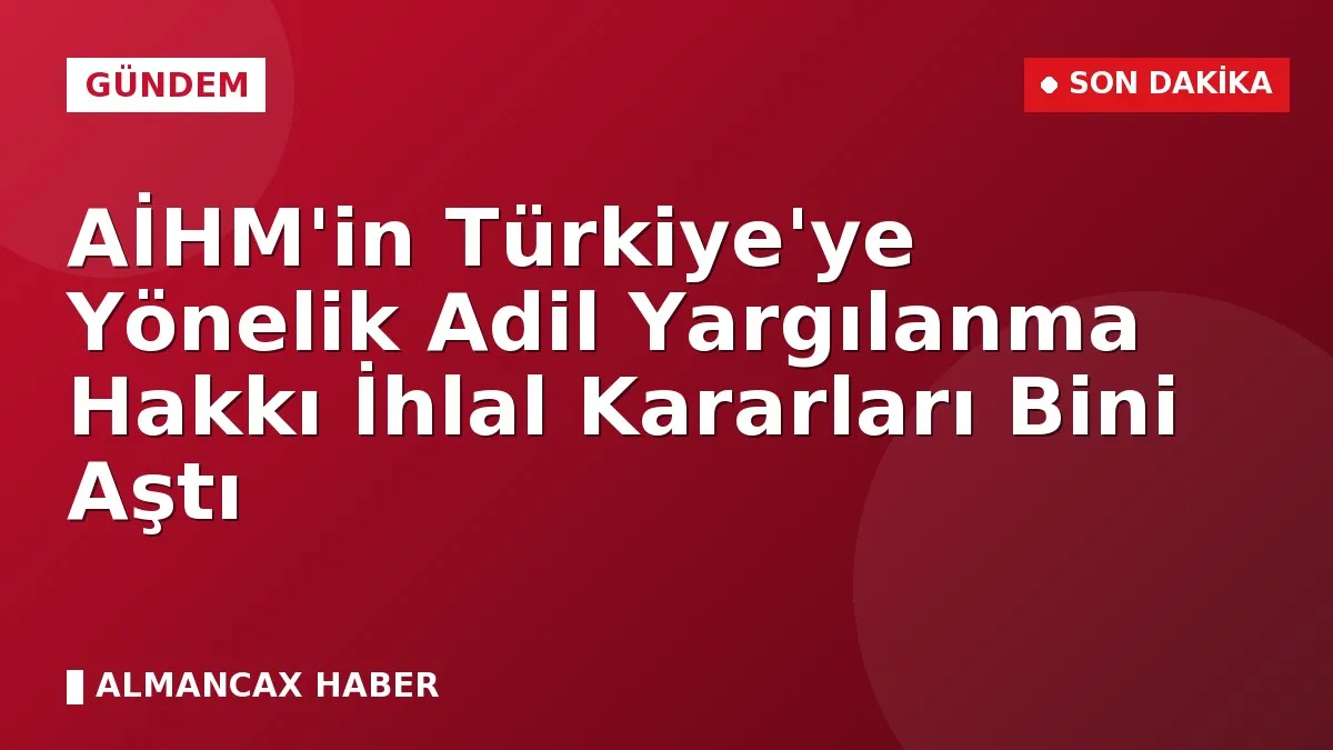 AİHM'in Türkiye'ye Yönelik Adil Yargılanma Hakkı İhlal Kararları Bini Aştı