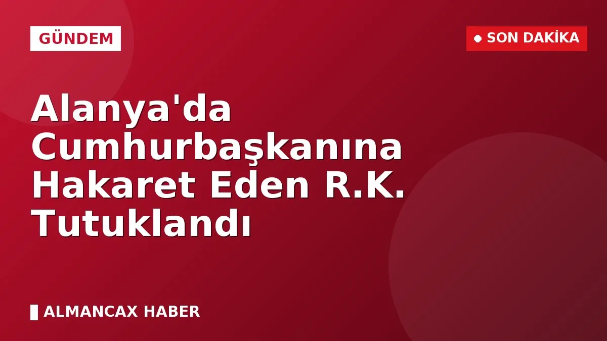 Alanya'da Cumhurbaşkanına Hakaret Eden R.K. Tutuklandı
