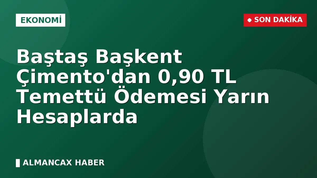 Baştaş Başkent Çimento'dan 0,90 TL Temettü Ödemesi Yarın Hesaplarda