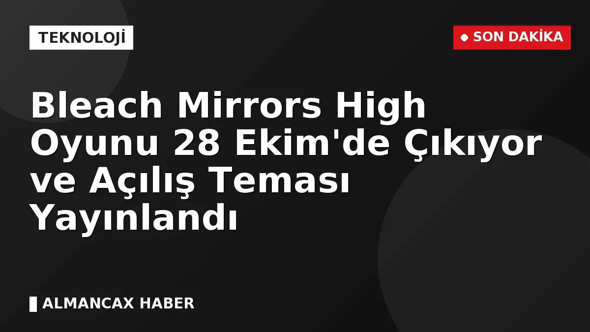 Bleach Mirrors High Oyunu 28 Ekim'de Çıkıyor ve Açılış Teması Yayınlandı
