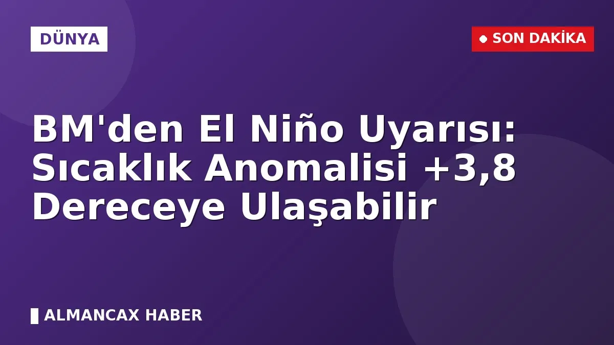 BM'den El Niño Uyarısı: Sıcaklık Anomalisi +3,8 Dereceye Ulaşabilir