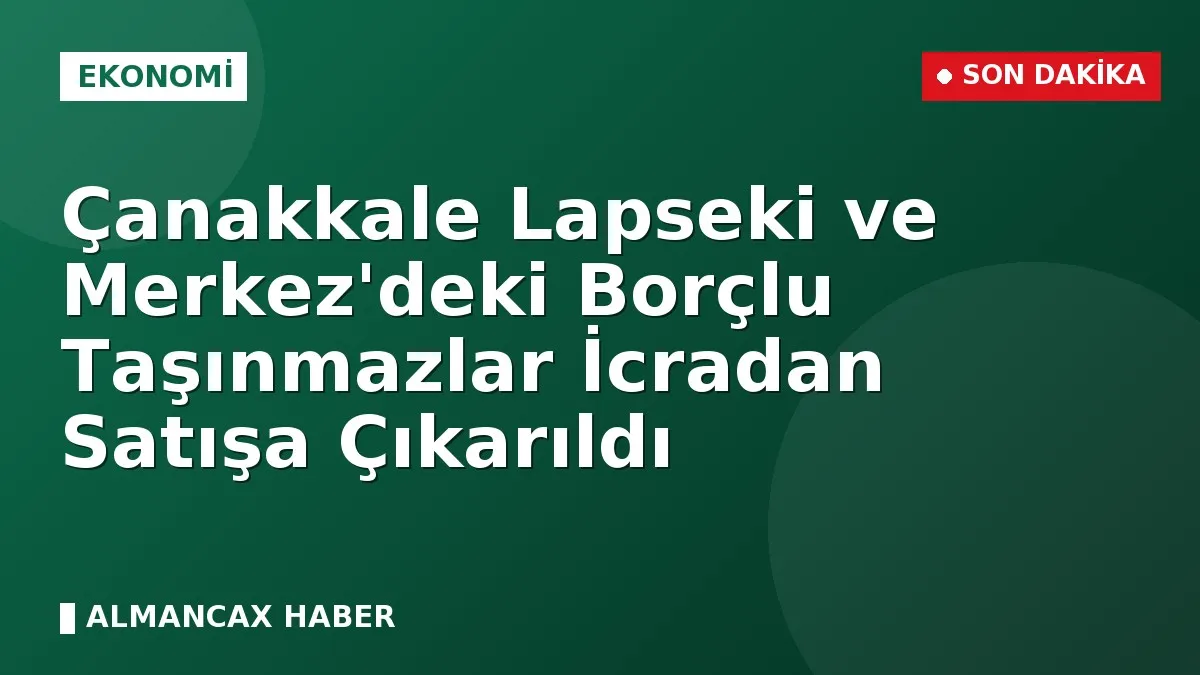 Çanakkale Lapseki ve Merkez'deki Borçlu Taşınmazlar İcradan Satışa Çıkarıldı