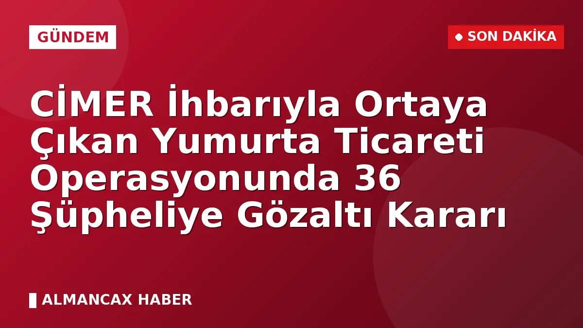 CİMER İhbarıyla Ortaya Çıkan Yumurta Ticareti Operasyonunda 36 Şüpheliye Gözaltı Kararı