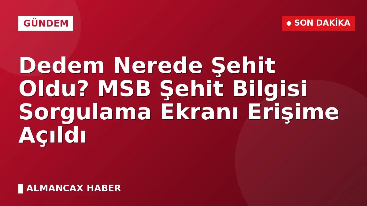 Dedem Nerede Şehit Oldu? MSB Şehit Bilgisi Sorgulama Ekranı Erişime Açıldı