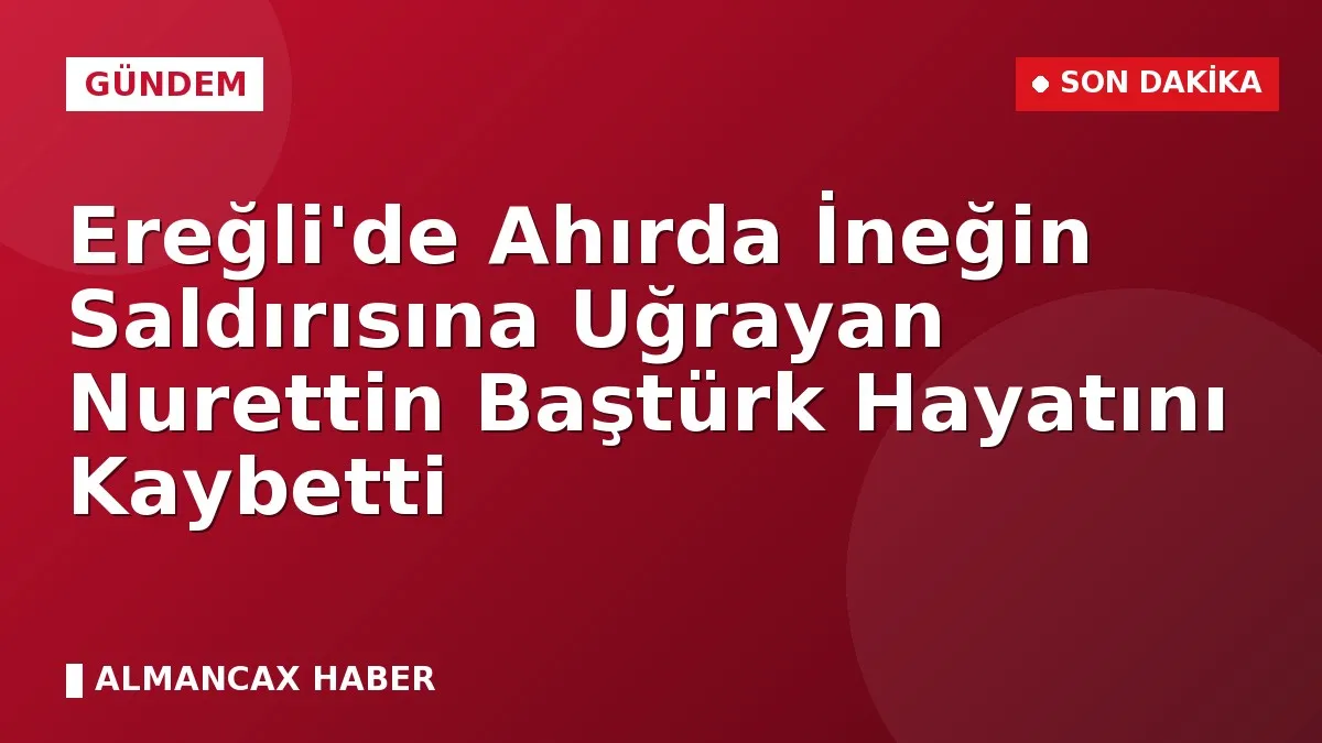 Ereğli'de Ahırda İneğin Saldırısına Uğrayan Nurettin Baştürk Hayatını Kaybetti
