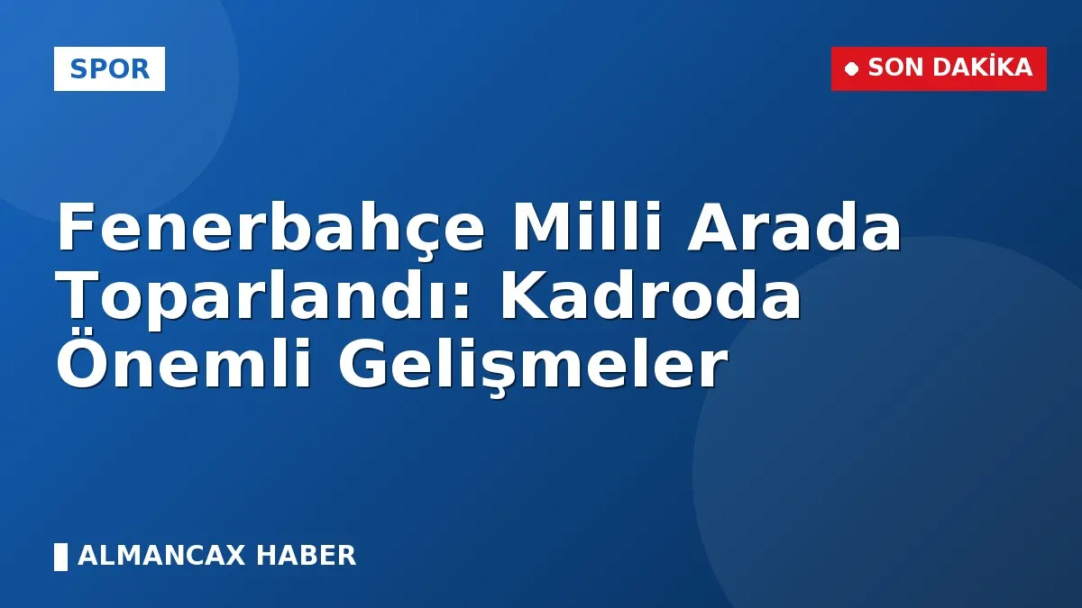 Fenerbahçe Milli Arada Toparlandı: Kadroda Önemli Gelişmeler