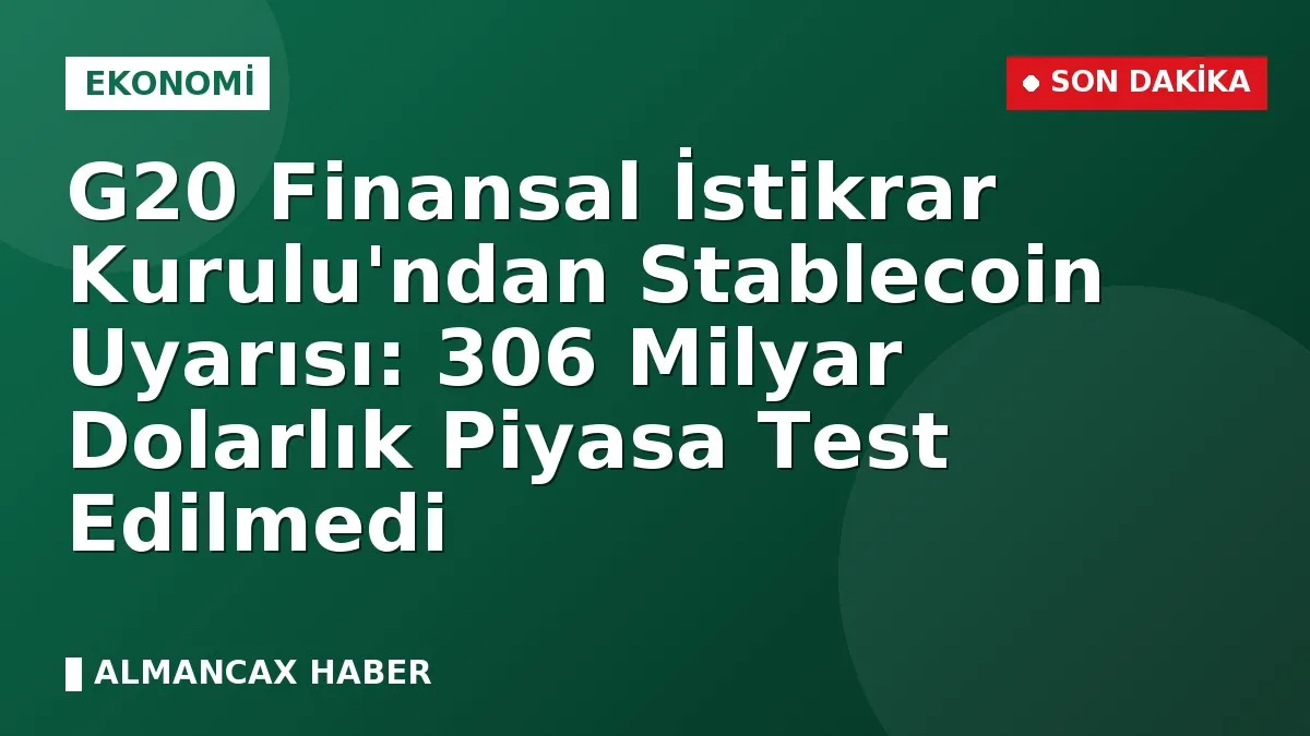 G20 Finansal İstikrar Kurulu'ndan Stablecoin Uyarısı: 306 Milyar Dolarlık Piyasa Test Edilmedi