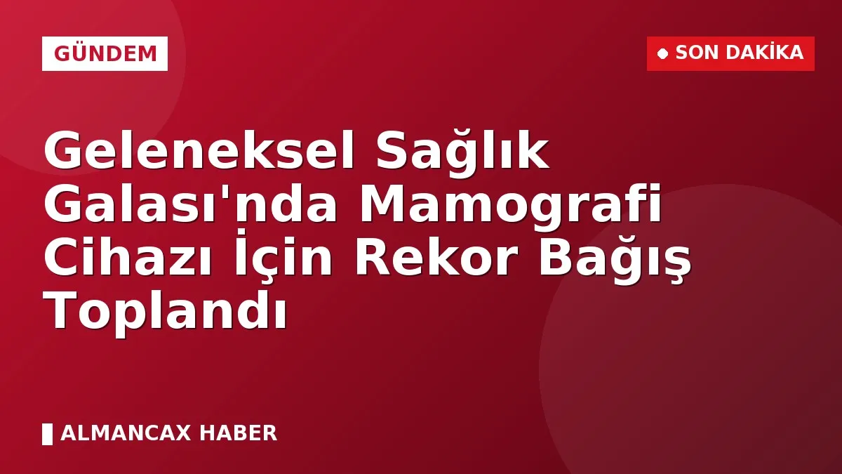 Geleneksel Sağlık Galası'nda Mamografi Cihazı İçin Rekor Bağış Toplandı