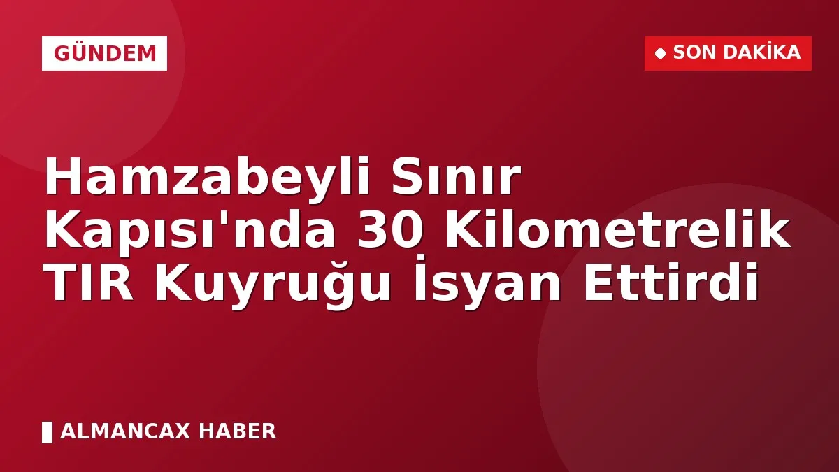 Hamzabeyli Sınır Kapısı'nda 30 Kilometrelik TIR Kuyruğu İsyan Ettirdi