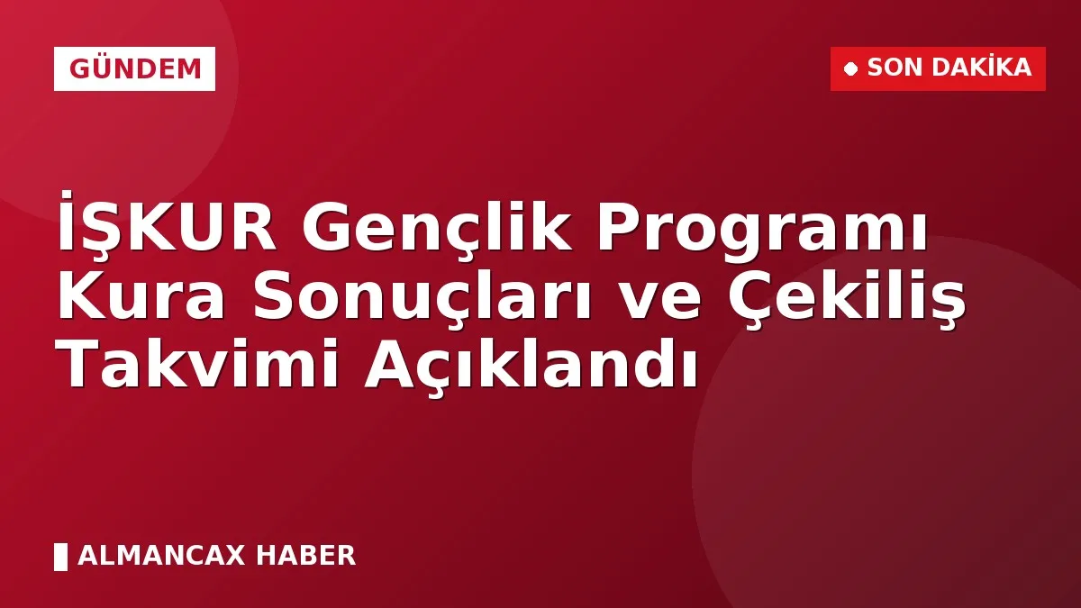 İŞKUR Gençlik Programı Kura Sonuçları ve Çekiliş Takvimi Açıklandı