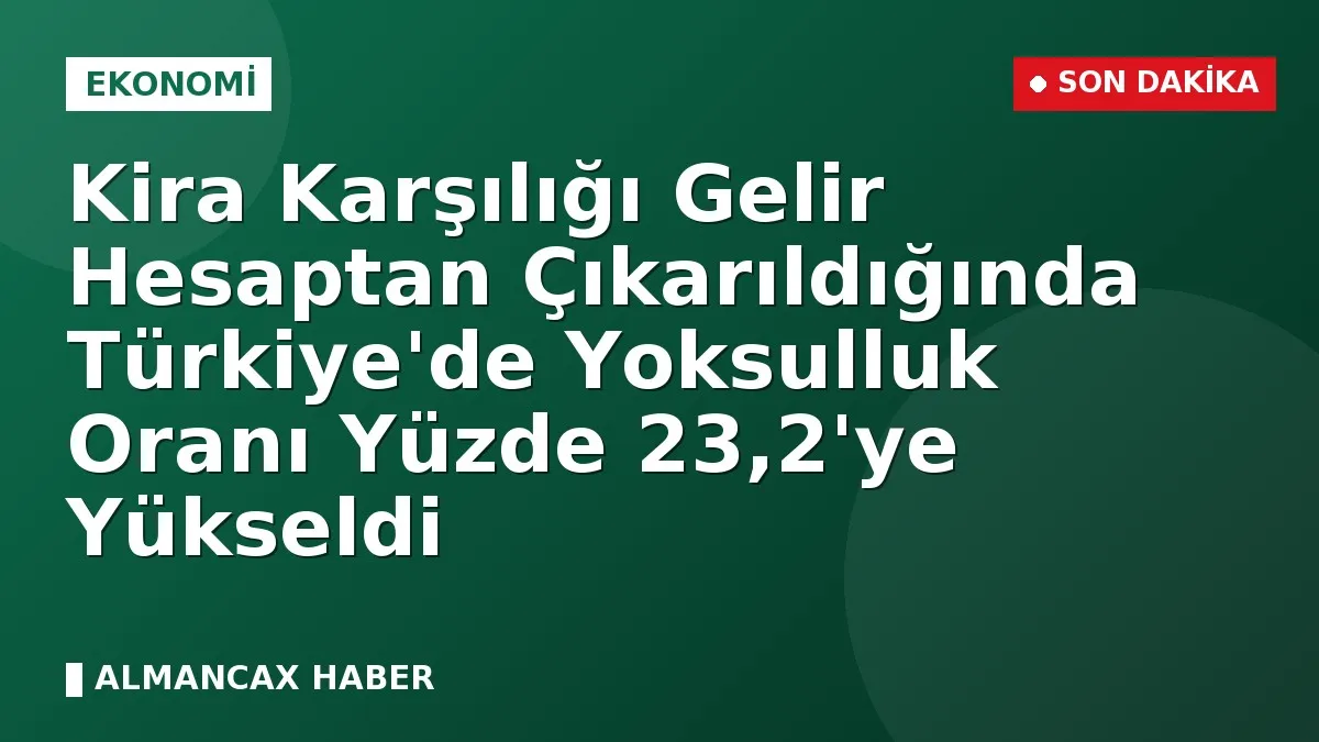 Kira Karşılığı Gelir Hesaptan Çıkarıldığında Türkiye'de Yoksulluk Oranı Yüzde 23,2'ye Yükseldi