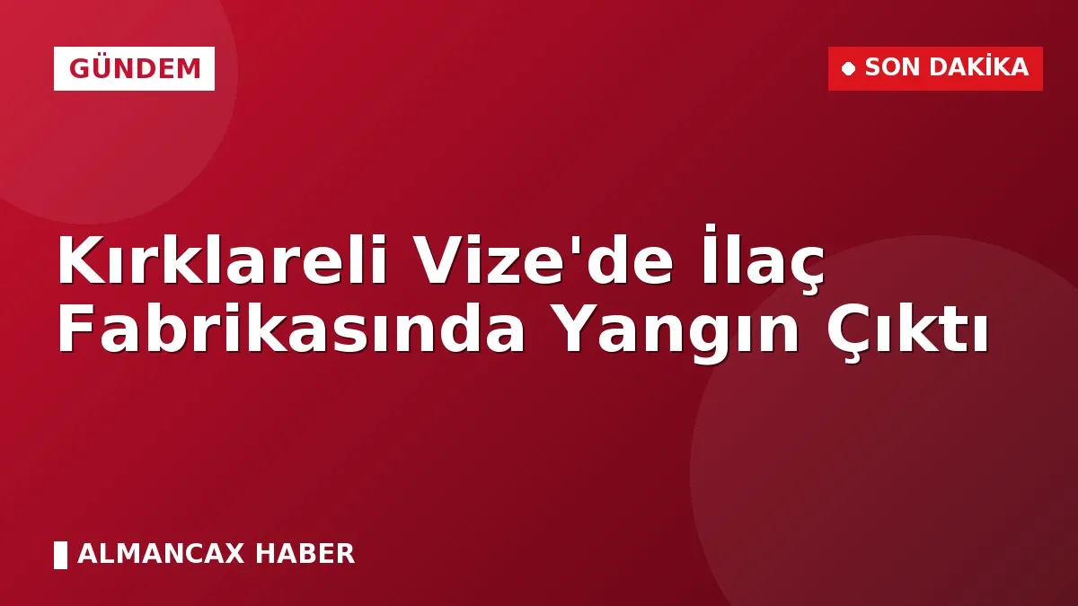 Kırklareli Vize'de İlaç Fabrikasında Yangın Çıktı