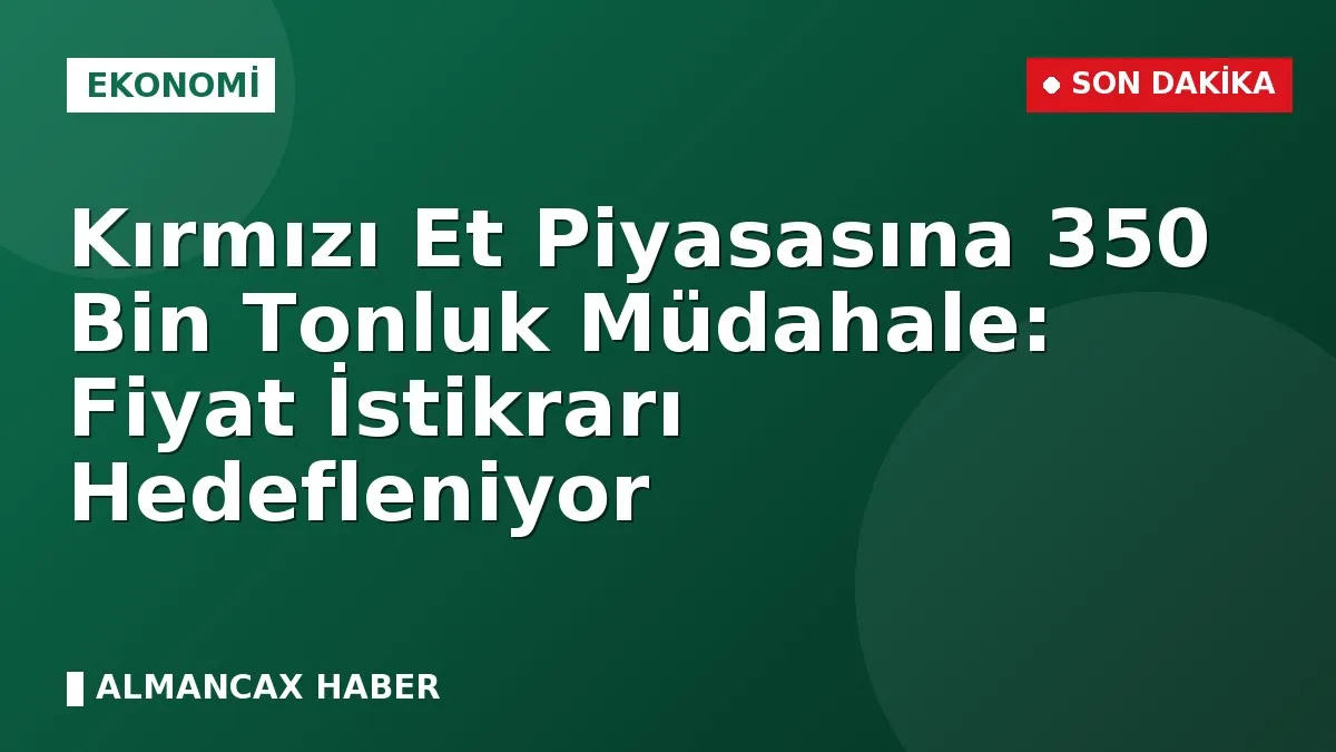Kırmızı Et Piyasasına 350 Bin Tonluk Müdahale: Fiyat İstikrarı Hedefleniyor