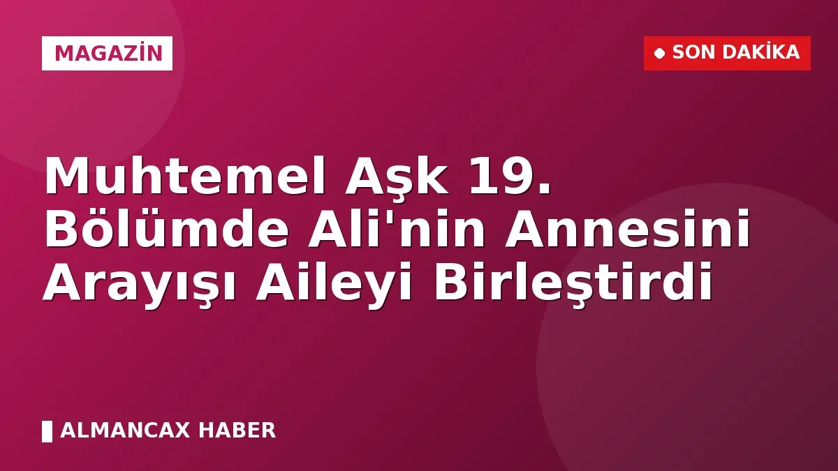 Muhtemel Aşk 19. Bölümde Ali'nin Annesini Arayışı Aileyi Birleştirdi
