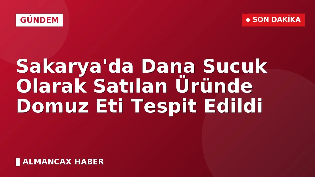 Sakarya'da Dana Sucuk Olarak Satılan Üründe Domuz Eti Tespit Edildi