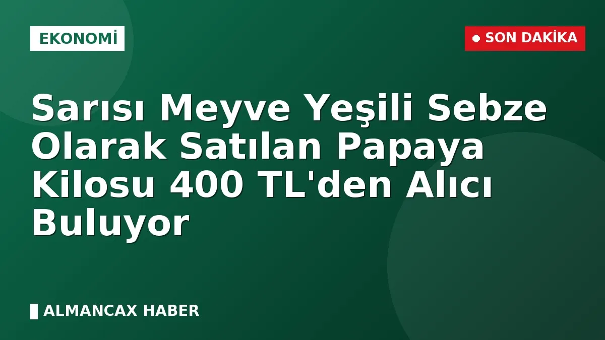 Sarısı Meyve Yeşili Sebze Olarak Satılan Papaya Kilosu 400 TL'den Alıcı Buluyor