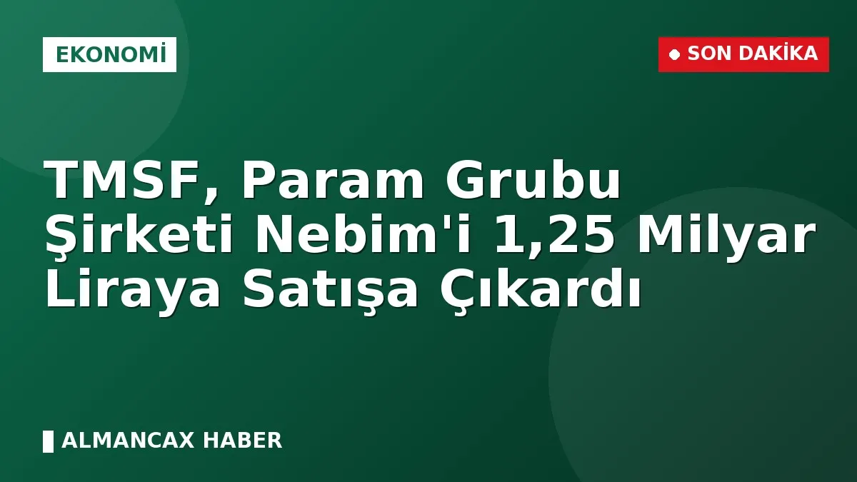 TMSF, Param Grubu Şirketi Nebim'i 1,25 Milyar Liraya Satışa Çıkardı