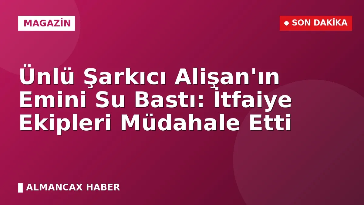 Ünlü Şarkıcı Alişan'ın Emini Su Bastı: İtfaiye Ekipleri Müdahale Etti